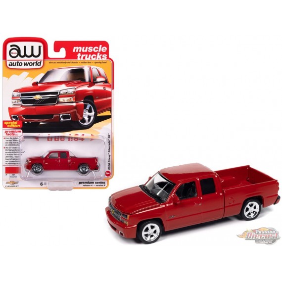 2006 Chevrolet Silverado SS Truck Extended Cab Fleetside bed - Victory Red - Auto World - 1/64 - AWSP163 B