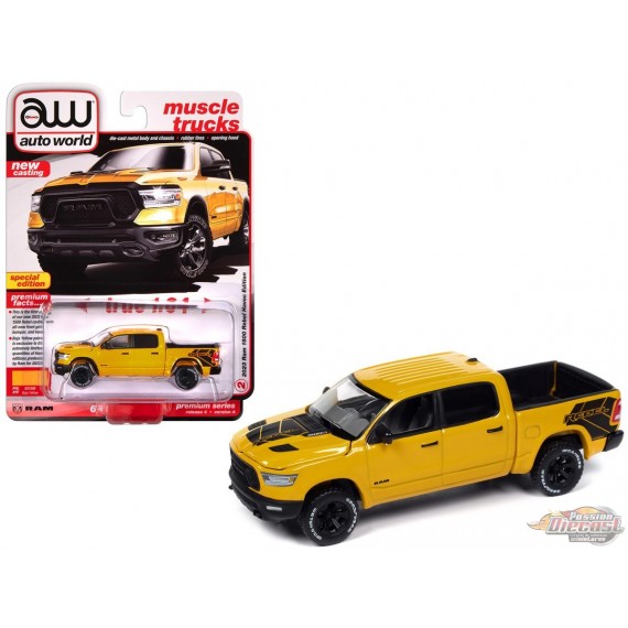 2023 Dodge Ram Rebel Havoc Edition - Jaune Baja - Auto World - 1/64 - AWSP164 A