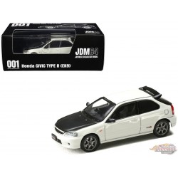 Honda Civic Type R (EK9) JDM Style - Championnat blanc & capot en carbone - Hobby Japan - 1:64 - HJDM001-3