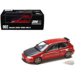 Honda Civic (EG6) SIR-II JDM Style - Milano Rouge & Capot Carbone - Hobby Japan - 1:64 - HJDM002-8