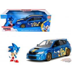 2012 Subaru Impreza WRX STI with Sonic Figure - Classic Sonic The Hedgehog - Hollywood Rides - Jada - 1/24 - 35871