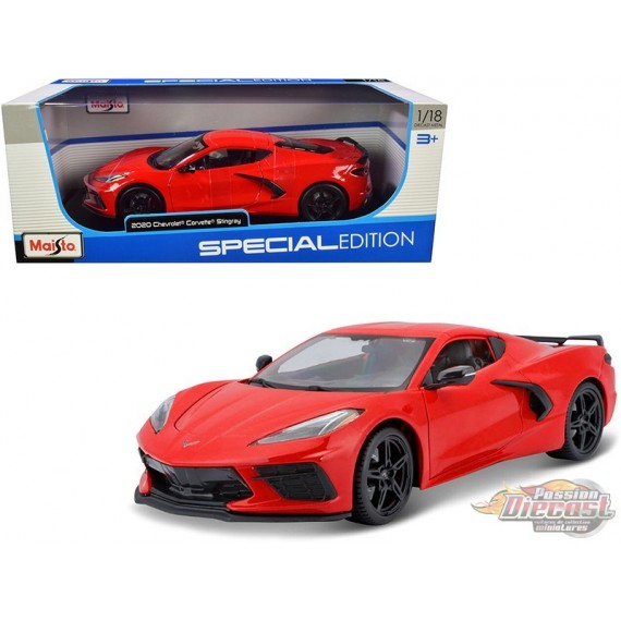 2020 Chevrolet Corvette Stingray Coupe C8  Red - Maisto 1:/18 - 31447 RD - Passion Diecast 