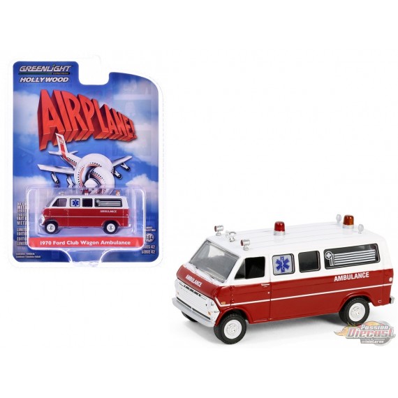 1970 Ford Club Wagon Ambulance - Airplane! (1980) - Hollywood Series 42 - 1/64 Greenlight - 62030 B