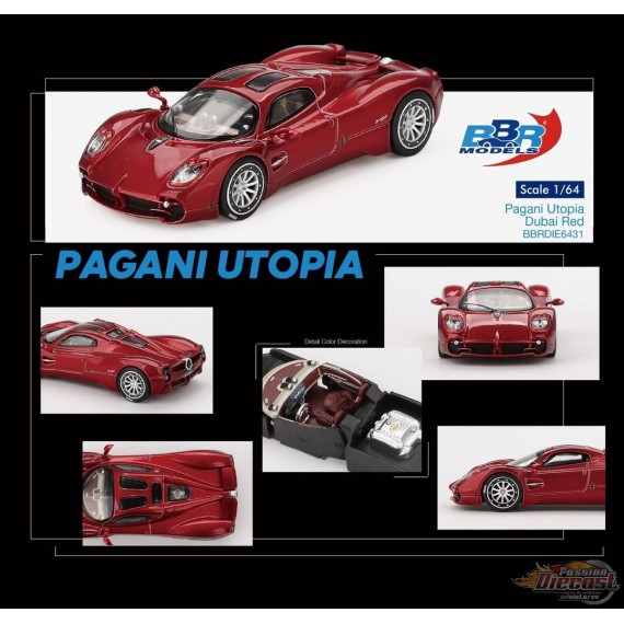 Pagani Utopia Dubai Red - BBR Models - 1:64 - BBRDIE6431 Passion Diecast