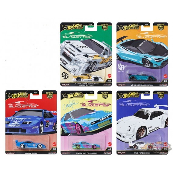 Hot Wheels - Car Culture - 1:64 - 2025 HW SILHOUETTES - Release G - Ensemble De 5 Voitures - FPY86-961G - Passion Diecast