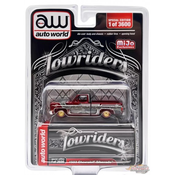 CHASE CAR 1983 Chevrolet Silverado Lowriders 3,600 Pieces - Noir - Mijo Exclusives - Auto World - 1/64 - CP8080GR