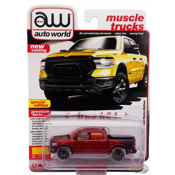 CHASE CAR 2023 Dodge Ram Rebel Havoc Edition - Jaune Baja - Auto World - 1/64 - AWSP164 AGR