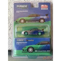 CHASE CAR VERTEX Nissan Silvia S15 Livrée Falken - Bleu - Tarmac Works - 1/64 - T64G-023-FAGR