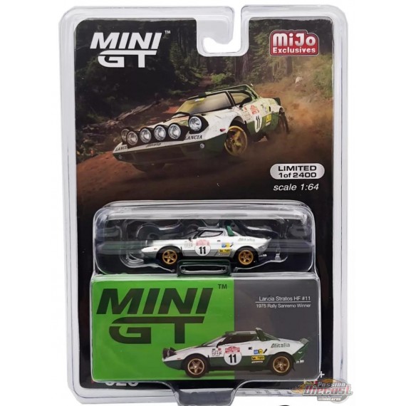 CHASE CAR Lancia Stratos HF 1975 Rally Sanremo Vainqueur No.11 - Blanc - Mini GT - 1:64 - MGT00628GR