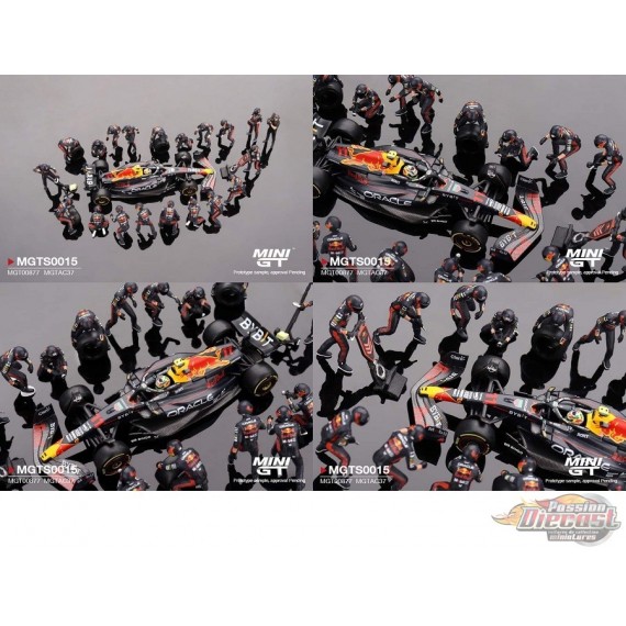 Oracle Red Bull Racing RB19 No.11 Sergio Pérez 2023 F1 Japanese Grand Prix Pit Crew Set - Mini GT - 1/64 - MGTS0015