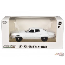 Police - 1974-76 Ford Gran Torino Sedan in White (WITHOUT LIGHT AND PUSH BAR) - Hobby Exclusive - 1/64 Greenlight - 43012 A