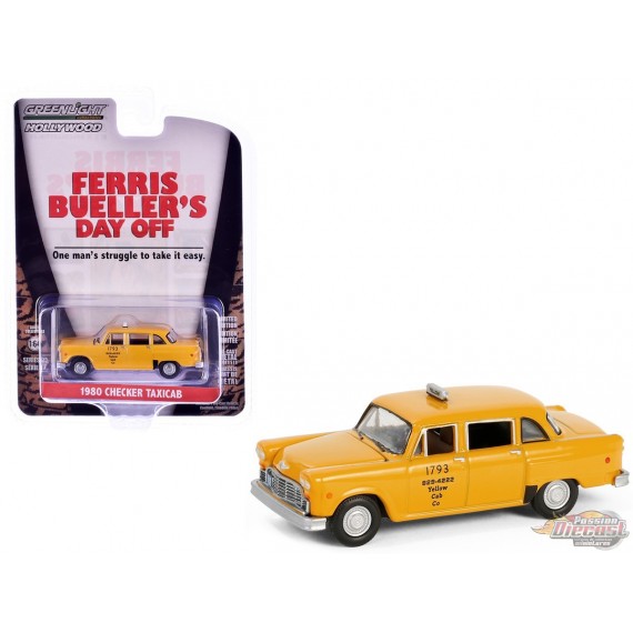 Yellow Cab - 1980 Checker Taxicab - Ferris Buellers Day Off (1986) - Hollywood Series 42 - 1/64 Greenlight - 62030 C