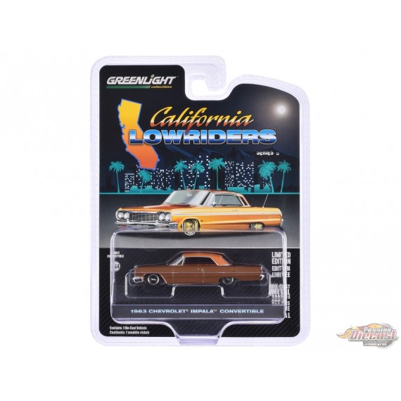 1963 Chevrolet Impala SS Convertible Top Up - California Lowriders Series 6 - 1/64 Greenlight - 63070 C