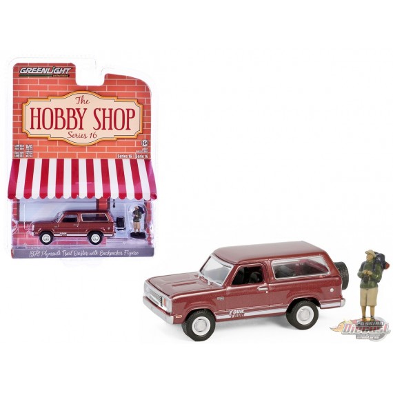 1978 Plymouth Trail Duster wiht Backpacker Figure - The Hobby Shop Series 16 - 1/64 Greenlight - 97160 C