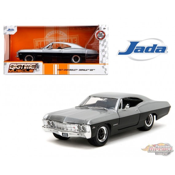 1967 Chevrolet Impala SS - Silver and Black Two Tone - Bigtime Muscle - Jada - 1/24 - 35217