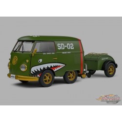 Volkswagen T1 Van Kool Combi trailer 1950 Vert - Solido - 1/18 - S1810901 - Passion Diecast 