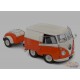 Volkswagen T1 Van Kool Combi trailer 1950 Orange - Solido - 1/18 - S1810902 - Passion Diecast 