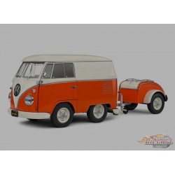 Volkswagen T1 Van Kool Combi trailer 1950 Orange - Solido - 1/18 - S1810902 - Passion Diecast 