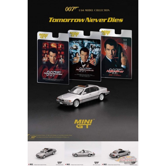 BMW 750IL James Bond 007 Demain ne meurt jamais - Emballage anglais - Mini GT - 1:64 - MGT00902-007E