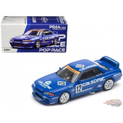 NISSAN SKYLINE GT-R R32 JTC 1990 CALSONIC NO.12 - Pop Race 1:64 - PR640104 -  Passion Diecast 