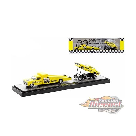 1974 Dodge ramp truck & 1971 Challenger Funny Car - Mooneyes - M2 1/64 - 36000-78 B