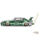 SKYLINE C210 KAIDO RACER (BOSOZOKU STYLE) - SILVER/GREEN - Pop Race 1:64 - PR640061 -  Passion Diecast 