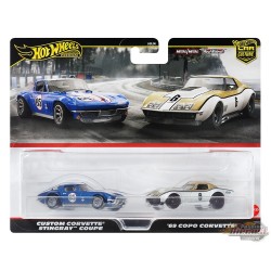 Car Culture Lot de 2 Custom Corvette Stingray Coupe & 69 COPO Corvette - Hot Wheels 1:64 - HRR80-956N