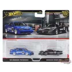 Car Culture 2 Pack 1994 Nissan Primera & Nissan R390 GT1 - Hot Wheels 1:64 - HRR74-956N - Passion Diecast