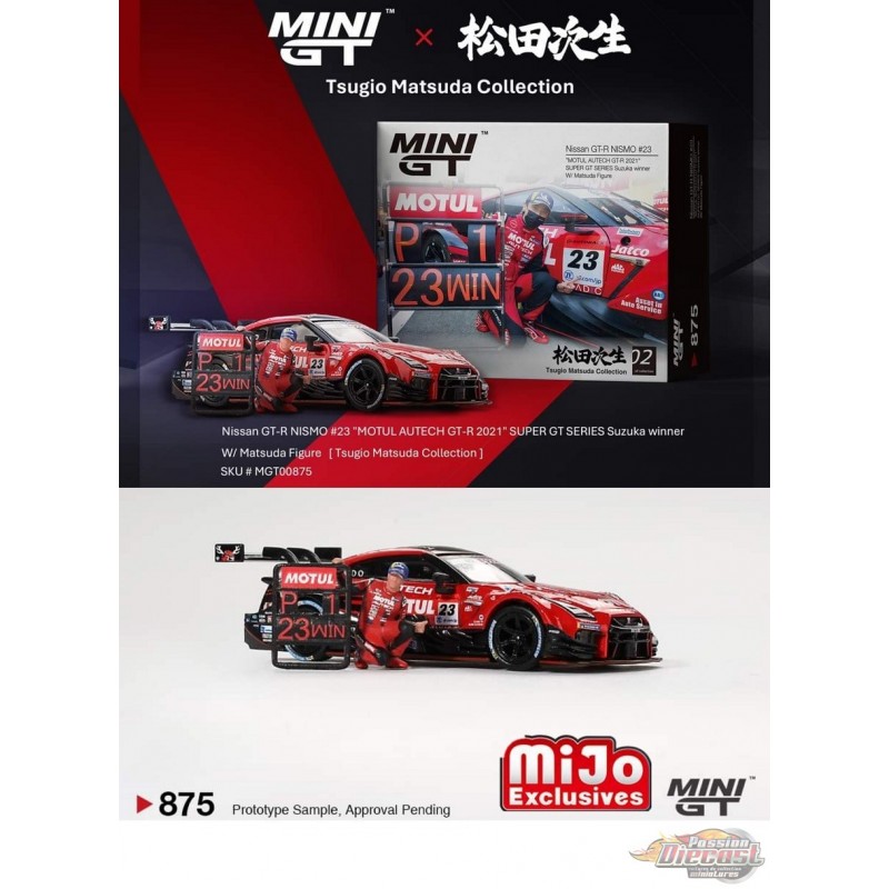 Mini GT 1:64 Nissan GT-R NISMO #23 MOTUL AUTECH SUPER GT Con Figurina Matsuda - Foto 3