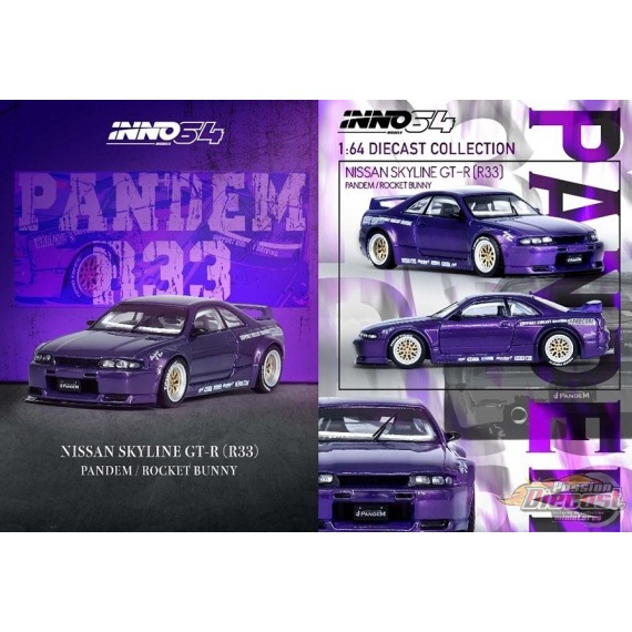 NISSAN Skyline GT-R (R33) PANDEM ROCKET BUNNY Purple - INNO 64 - 1/64 - IN64-R33P-PPL Passion Diecast