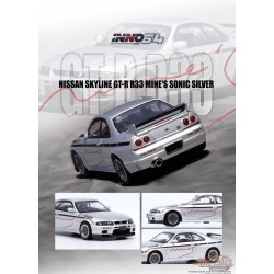 (Preorder) NISSAN Skyline GT-R (R33) Tuned by Mines Argent - INNO 64 - 1/64 - IN64-R33-MINES-S