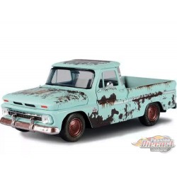 Chevrolet C10 Fleetside Pickup 1966 - Vert clair avec rouille - Weathered Treasures - Motormax 1-24 - 79073 LTGRN