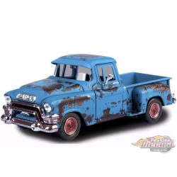 Pick-up GMC Blue Chip 1955 - Bleu clair avec rouille - Weathered Treasures - Motormax 1-24 - 79071 LTBL