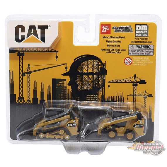 Caterpillar 272D2 Skid Steer Loader & Caterpillar 297D2 Compact Track Loader - Diecast Master 1/64 - 84647 CS