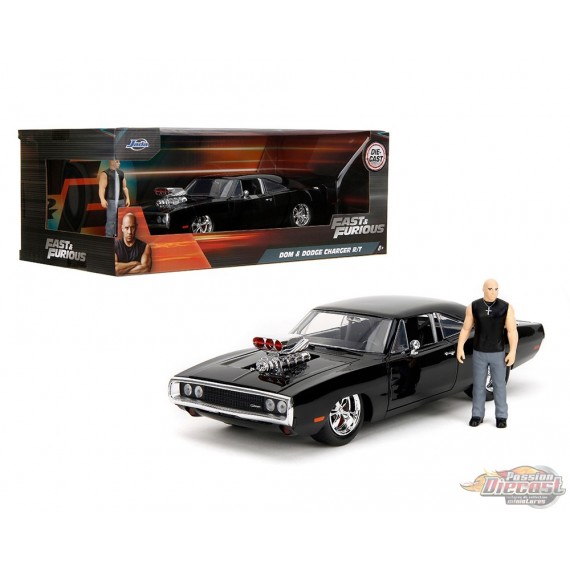 Doms 1970 Dodge Charger R/T - Black - Hollywood Rides - Jada - 1/24 - 35907