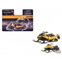 Ski-Doo MXZ Blizzard Trail Snowmobile and MXZ 120cc Kids Snowmobile in Neo Yellow  - Diecast Master 1/32 - 60022