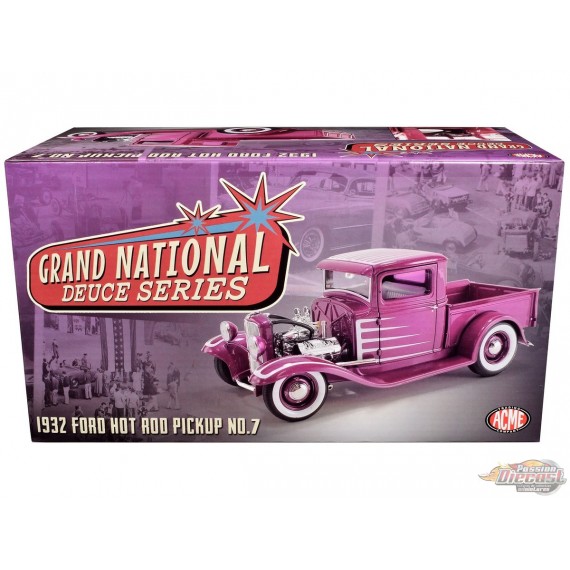 Pickup Ford Hot Rod 1932 en barbe à papa métallisée Série Grand National Deuce No.7 - ACME - 1/18 - A1804105