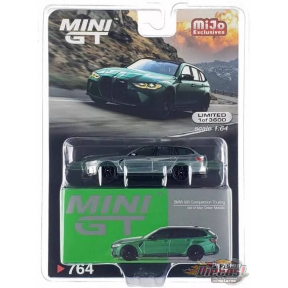 CHASE CAR BMW M3 Competition Touring Vert Île de Man Métallisé - Mini GT - 1:64 - MGT00764GR Passion Diecast