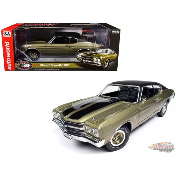 1970 Chevy Chevelle SS Gold/Black - Auto World / American Muscle 1/18 - AMM1332 Passion Diecast