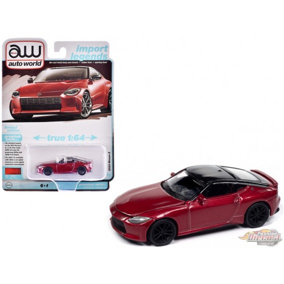 2023 Nissan Z in Passion Red Tri-Coat with Black Roof - Auto World - 1/64 - AWSP168 A