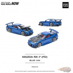 MAZDA RX-7 (FD3S) RE-AMEMIYA WIDEBODY METALLIC BLEU - Pop Race 1:64 - PR640119 -  Passion Diecast 