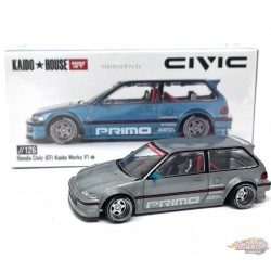 CHASE CAR Kaido★House - Honda Civic (EF) Kaido Works V1 - Mini GT - Mijo Exclusives - 1/64 - KHMG126GR Passion Diecast