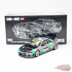 CHASE CAR Kaido★House - Nissan Skyline GT-R (R33) HKS V1 - Mini GT - Mijo Exclusives - 1/64 - KHMG129GR Passion Diecast