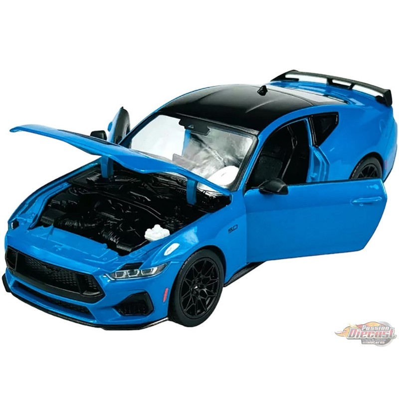 2024 Ford Mustang GT - Blue with Black Roof - Welly 1/25 - 24123W BL ...