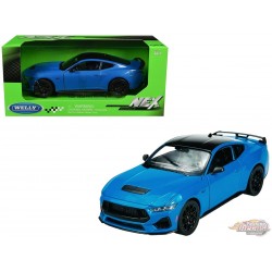 2024 Ford Mustang GT - Blue with Black Roof - Welly 1/25 - 24123W BL