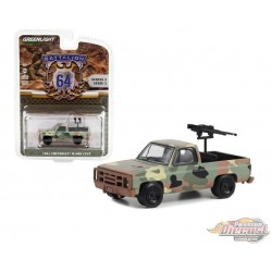 1984 Chevrolet M1009 CUCV in Camouflage with Mounted Machine Guns - Battalion 64 Series 3 - 1/64 Greenlight - 61030 E