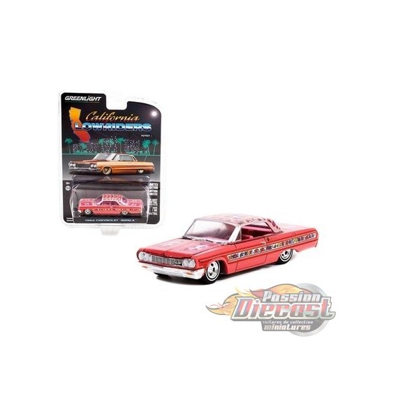 1963 Chevrolet Impala Lowrider - en Gypsy Rose - California Lowriders Series 1 - 1/64 Greenlight - 63010 A - Passion Diecast