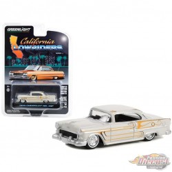 1955 Chevrolet Bel Air in Custom Light Gray Metallic and Gold - California Lowriders Series 2 -1/64 Greenlight - 63030 A