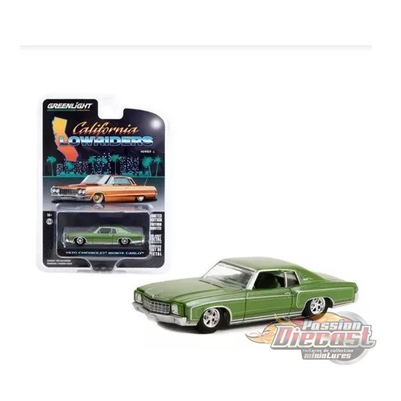 1970 Chevrolet Monte Carlo in Green - California Lowriders Series 2 -1/64 Greenlight - 63030 D