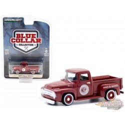 Indian Motorcycle - Vente et service - 1954 Ford F-100 - Blue Collar Collection Series 10 - 1/64 Greenlight - 35220 A